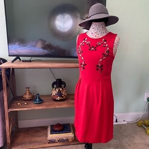 Cynthia Rowley Red Dress With Stones